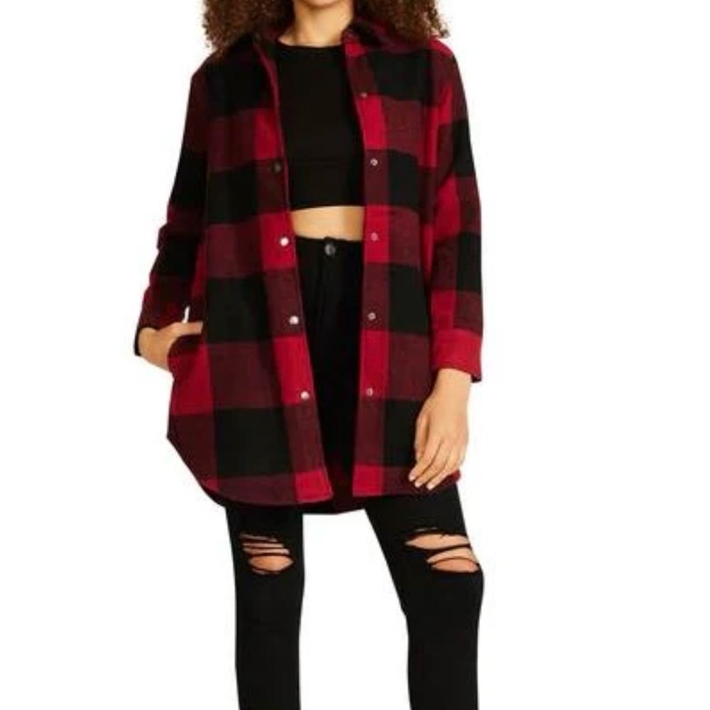 BB Dakota - ELDRIDGE PLAID COAT ~ RED